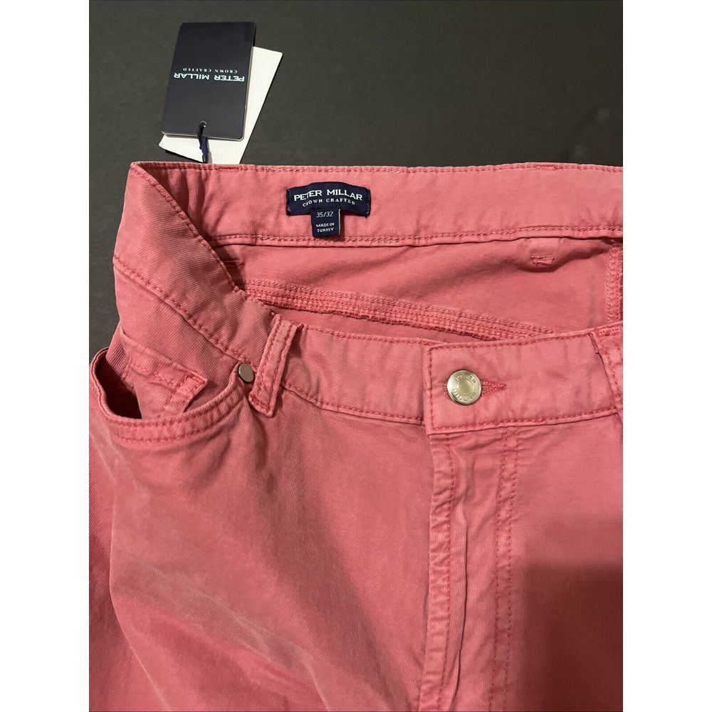 Peter Millar Crown Crafted Five Pocket Chino Pant Red Pear Size 35x31 NEW $200 - Picture 9 of 11